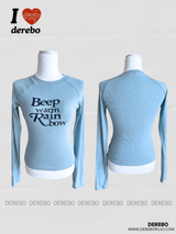Sky V-neck Spandex Slim Long-Sleeved T-shirt