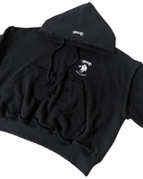 POLO CROP HOODIE_BLACK