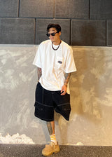 Bermuda shorts with local embroidered belt 3COLOR