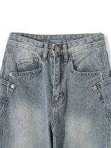 wave washed denim pants(4colors)