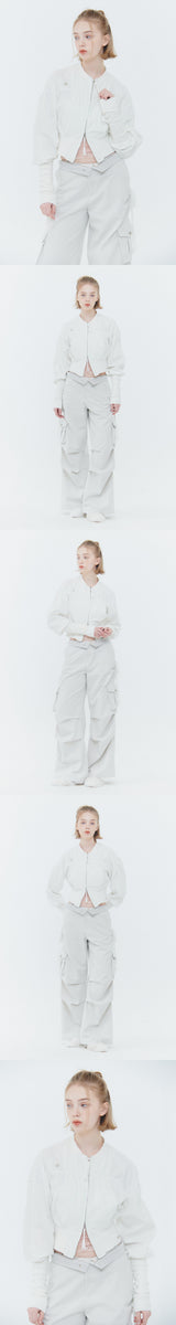 SARA SHIRRING JUMPER white