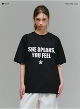 SHE LETTERING DOT OVER FIT T-SHIRT (2color)