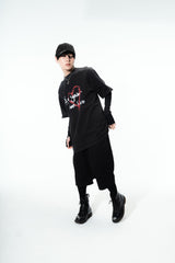 IKUTO X BLACKBLOND ダメージTシャツ  -  ブラック