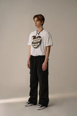 SUEDE COTTON CARGO PHANTS (BLACK)