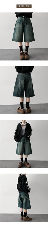 Mita Carpenter Bermuda Denim Shorts
