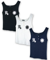Front Logo Button Dot Tank-Top_Black