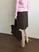 YWD PLAID PLEATS SKIRT + BELT (3color)