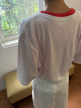 sheer v-neck tee