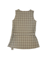 チェックボタンドレス / brown