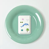 dolphin white leather card wallet set
