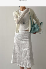 Dot Crease Mermaid Midi Skirt