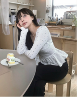 oreo ple big ribbon top + crop cd set