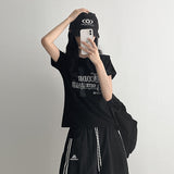 コード レタリング ショートスリーブ クロップ Tシャツ (3 colors)