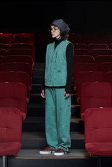 DYED ZIP CARGO PANTS / EMERALD