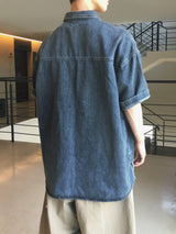  Loose Patch Washed Half Shirt 2C
