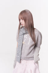 Mini ribbon muffler_gray