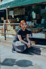 BENNY × Miseki SEOUL sparkle graphic short sleeves_black