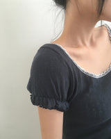 デルク レースパンチング パフ ショートスリーブ Tシャツ