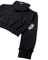 POLO CROP HOODIE_BLACK