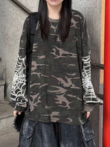 スパイダー カモ ロングスリーブ Tシャツ