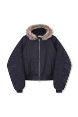 Flight padding fur hood jumper