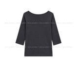 Stay U-Neck Three Quarter T-Shirt