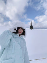 white bunny fur hat
