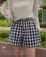 【MADE】Checked short pants & T-shirt set up