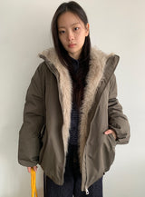 Viewpass High Neck Fur Bomber Jacket