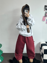 フリース❤トラックライン3ラインロングパンツ ❤🖤🤍💙🩶5COLOR