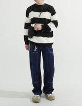 [BELT SET] Rope Line Denim Pants