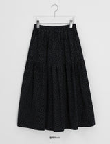Pivot Flower Corduroy Banding Long Skirt