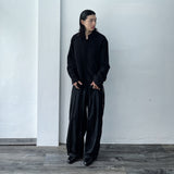 Deep Black Vertical Texture Shirt