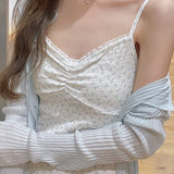 ラブリーフラワースリーブレスドレス