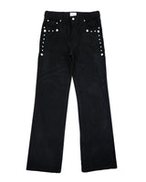 STUD BOOTCUT SUEDE PANTS (BLACK)