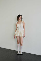 CUDDLY BALLOON SKIRT PANTS / BEIGE