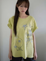 クレヨンフルーツTシャツ (ペアオリーブ)
