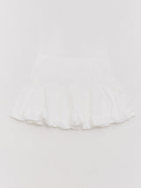 バルーンフィットコットンミニスカート White