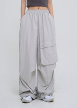 Front pocket balloon nylon pants