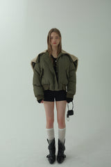 HOODED FLIGHT JUMPER_KHAKI