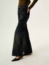 ICONIC WHISKER-CREASED WASHED STRAIGHT-LEG JEANS