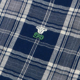 ストレンジャークラシックフィットコットン刺繍ロングスリーブシャツ(Blue Check)