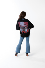 Pile collaboration l back print T-shirt