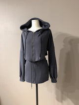 elder crop hood zip-up top
