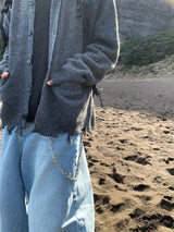 Nut mohair damage cardigan 3C