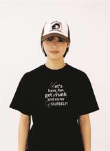 Curly Text Tee - Black 