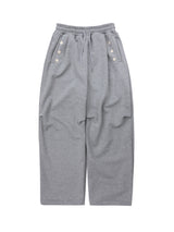 Crochet Sweat Pants (Melange Grey)