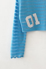 see-through crop stripe tee