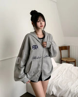 DEET Horse Numbering Two-Way Hood Zip-Up
