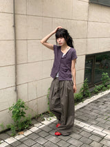 ミューセック ヴィンテージ スリムフィット レイヤード ショート スリーブ カーディガン
